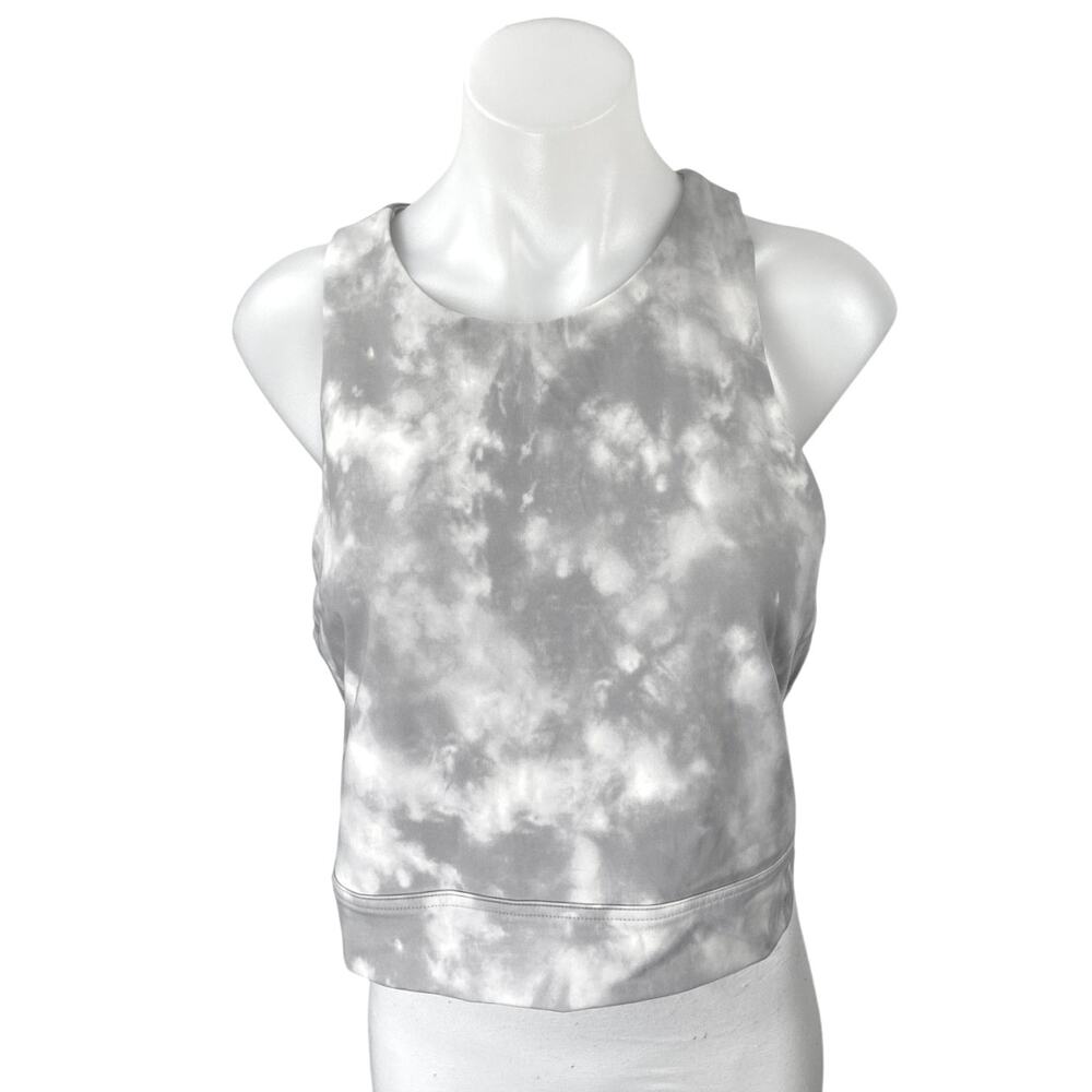 Banana Republic Gray Tie Dye Sleeveless Racerback Activewear Training Tank Top L